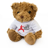 EAT SLEEP KUNG FU REPEAT - Teddy Bear - Cute - Funny Martial Arts Gift Present
