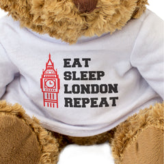 EAT SLEEP LONDON REPEAT (BIG BEN) - Teddy Bear - Cute - Funny Gift Present