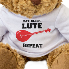 EAT SLEEP LUTE REPEAT - Teddy Bear - Cute Funny Soft - Music Gift Present