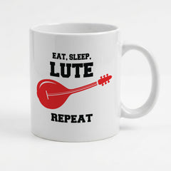 EAT SLEEP LUTE REPEAT - Mug - Funny Music Lutenist Gift Present
