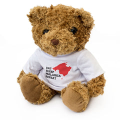 EAT SLEEP MALLORCA REPEAT - Teddy Bear - Cute Cuddly - Funny Spain Gift Present