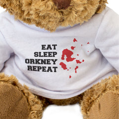 EAT SLEEP ORKNEY REPEAT - Teddy Bear - Cute - Funny Scotland Gift Present