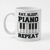 EAT SLEEP PIANO REPEAT (BLACK KEYS) - Mug - Funny Music Pianist Gift Present