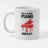 EAT SLEEP PIANO REPEAT (GRAND PIANO) - Mug - Funny Music Pianist Gift Present