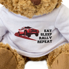 EAT SLEEP RALLY REPEAT (GROUP B) - Teddy Bear - Funny Motorsport Gift Present