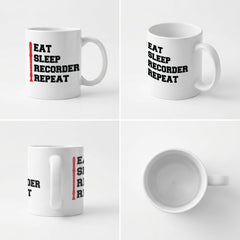 EAT SLEEP RECORDER REPEAT - Mug - Funny Music Gift Present