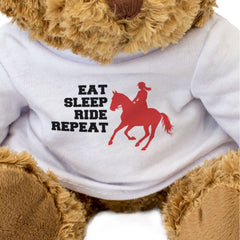 EAT SLEEP RIDE REPEAT (GALLOP) - Teddy Bear - Cute - Horse Riding Gift Present