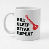 EAT SLEEP SITAR REPEAT - Mug - Funny Music Sitarist Gift Present