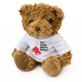 EAT SLEEP SKATE REPEAT - Teddy Bear - Cute - Funny Ice Skating Gift Present