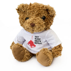 EAT SLEEP SKATE REPEAT - Teddy Bear - Cute - Funny Ice Skating Gift Present