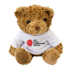 EAT SLEEP TAMBOURINE REPEAT - Teddy Bear - Cute Funny - Music Gift Present
