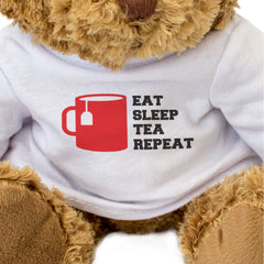 EAT SLEEP TEA REPEAT (MUG) - Teddy Bear - Cute Cuddly Soft - Funny Gift Present