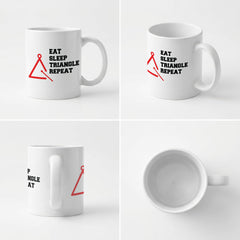 EAT SLEEP TRIANGLE REPEAT - Mug - Funny Music Triangle Instrument Gift Present