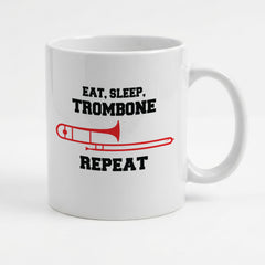 EAT SLEEP TROMBONE REPEAT - Mug - Funny Music Trombonist Gift Present