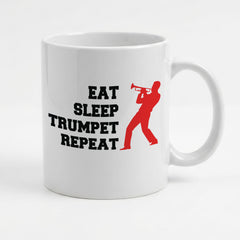 EAT SLEEP TRUMPET REPEAT (TRUMPETER) - Mug - Funny Music Gift Present