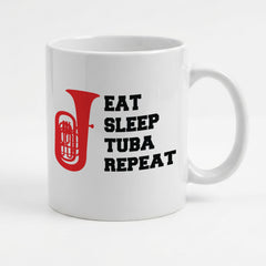 EAT SLEEP TUBA REPEAT - Mug - Funny Music Tubist Gift Present
