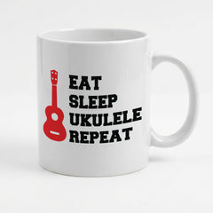 EAT SLEEP UKULELE REPEAT - Mug - Funny Music Gift Present