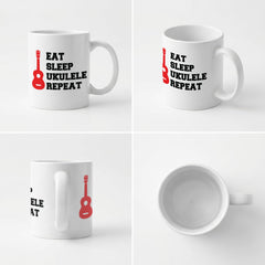 EAT SLEEP UKULELE REPEAT - Mug - Funny Music Gift Present