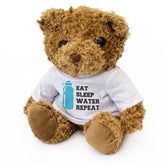 EAT SLEEP WATER REPEAT - Teddy Bear - Cute Cuddly Soft - Funny Gift Present