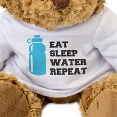 EAT SLEEP WATER REPEAT - Teddy Bear - Cute Cuddly Soft - Funny Gift Present