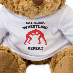 EAT SLEEP WRESTLING REPEAT (WRESTLERS) - Teddy Bear - Cute Funny Gift Present