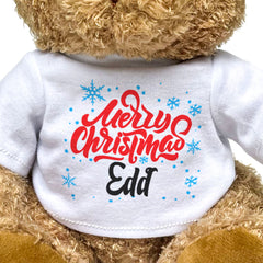 MERRY CHRISTMAS EDD - Teddy Bear - Cute Cuddly Soft - Xmas Gift Present