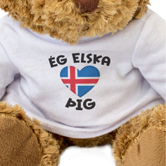 ÉG ELKSA ÞIG (ICELAND FLAG) - Teddy Bear - I Love You - Romantic Gift Present