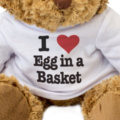 I LOVE EGG IN A BASKET - Teddy Bear - Cute Cuddly Soft Adorable - Gift Present