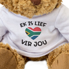 EK IS LIEF VIR JOU (SOUTH AFRICA FLAG) - Teddy Bear - I Love You - Gift Present