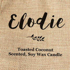 Elodie personalised faux-burlap candle gift bag