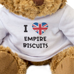 I LOVE EMPIRE BISCUITS (BRITISH FLAG) - Teddy Bear - Cute Funny Gift Present