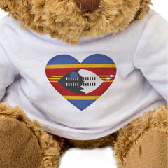 ESWATINI FLAG HEART - Teddy Bear - Cute Cuddly Soft Adorable - Gift Present