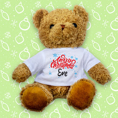 MERRY CHRISTMAS EVE - Teddy Bear - Cute Cuddly Soft - Xmas Gift Present