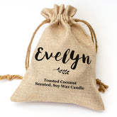 Evelyn personalised toasted coconut candle gift set