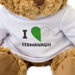 I LOVE FERMANAGH (COUNTY COLOURS FLAG) - Teddy Bear - Ireland Gift Present