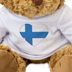 FINLAND FLAG HEART - Teddy Bear - Cute Cuddly Soft - Finnish Gift Present