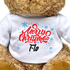 MERRY CHRISTMAS FLO - Teddy Bear - Cute Cuddly Soft - Xmas Gift Present