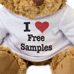I LOVE FREE SAMPLES - Teddy Bear - Cute Cuddly Soft - Funny Gift Present