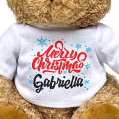 MERRY CHRISTMAS GABRIELLA - Teddy Bear - Cute Cuddly Soft - Xmas Gift Present