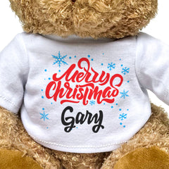 MERRY CHRISTMAS GARY - Teddy Bear - Cute Cuddly Soft - Xmas Gift Present
