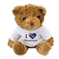 I LOVE GEORGETOWN (ASCENSION ISLAND FLAG) - Teddy Bear - Souvenir Gift Present