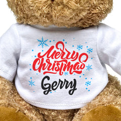 MERRY CHRISTMAS GERRY - Teddy Bear - Cute Cuddly - Funny Xmas Gift Present