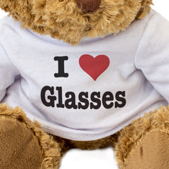 I LOVE GLASSES - Teddy Bear - Cute Cuddly Soft Adorable - Gift Present