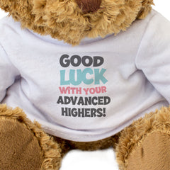 GOOD LUCK WITH YOUR ADVANCED HIGHERS! - Teddy Bear - Scottish Exams Gift Present