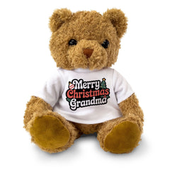 MERRY CHRISTMAS GRANDMA - Teddy Bear - Cute Cuddly Soft - Xmas Gift Present