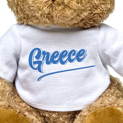 GREECE (SCRIPT) - Teddy Bear - Cute Cuddly Soft Funny - Souvenir Gift Present