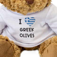 I LOVE GREEK OLIVES (GREECE FLAG) - Teddy Bear - Funny Greek Food Gift Present