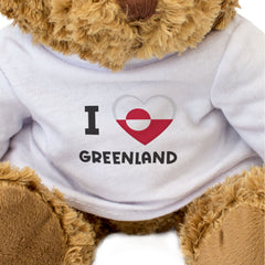 I LOVE GREENLAND FLAG - Teddy Bear - Cute Cuddly Soft Adorable - Gift Present