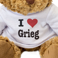 I LOVE GRIEG - Teddy Bear - Cute Cuddly Soft Adorable - Gift Present