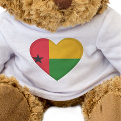 GUINEA BISSAU FLAG HEART - Teddy Bear - Cute Cuddly Soft - Gift Present